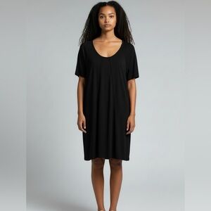 RIANI Black Short Sleeve Shift Dress Size 8 Minimalist Classic